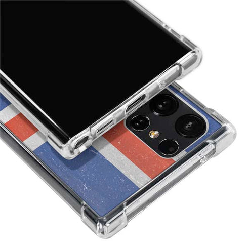 Iceland Flag Distressed Galaxy S24 Ultra Clear Case